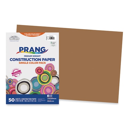 Construction Paper, 58lb, 12 X 18, Light Brown, PK50